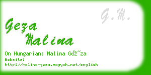 geza malina business card